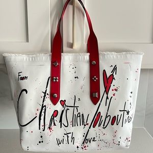 CHRISTIAN LOUBOUTIN With Love Canvas Tote Bag